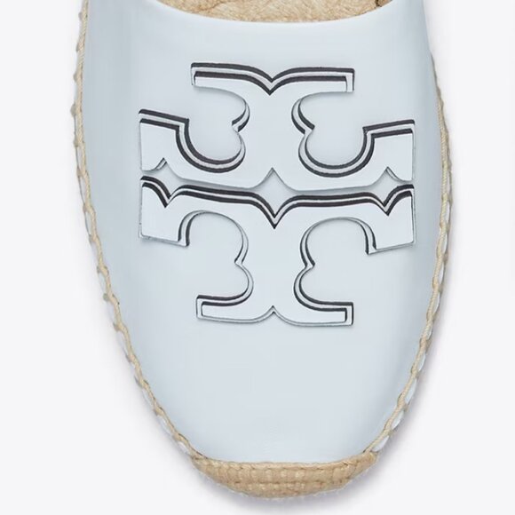 Tory Burch $228 Ines Espadrille Flats Pale Icy Blue Leather 9.5 10 - Picture 5 of 8